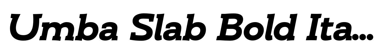 Umba Slab Bold Italic